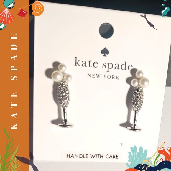 kate spade Jewelry - Kate Spade New York Champagne Pearl & Crystal Earrings